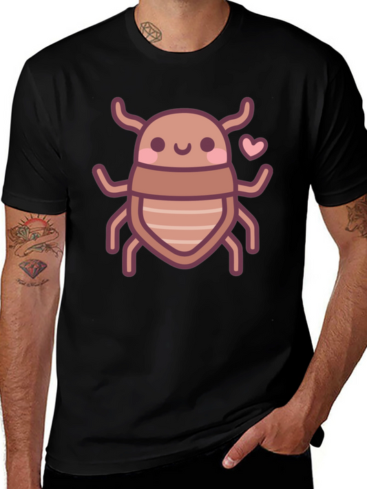 Cute Bug Graphic Tee - Black Cotton T-Shirt
