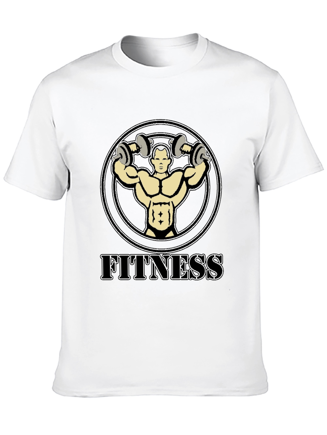 Fitness Graphic Tee - Black Cotton T-Shirt