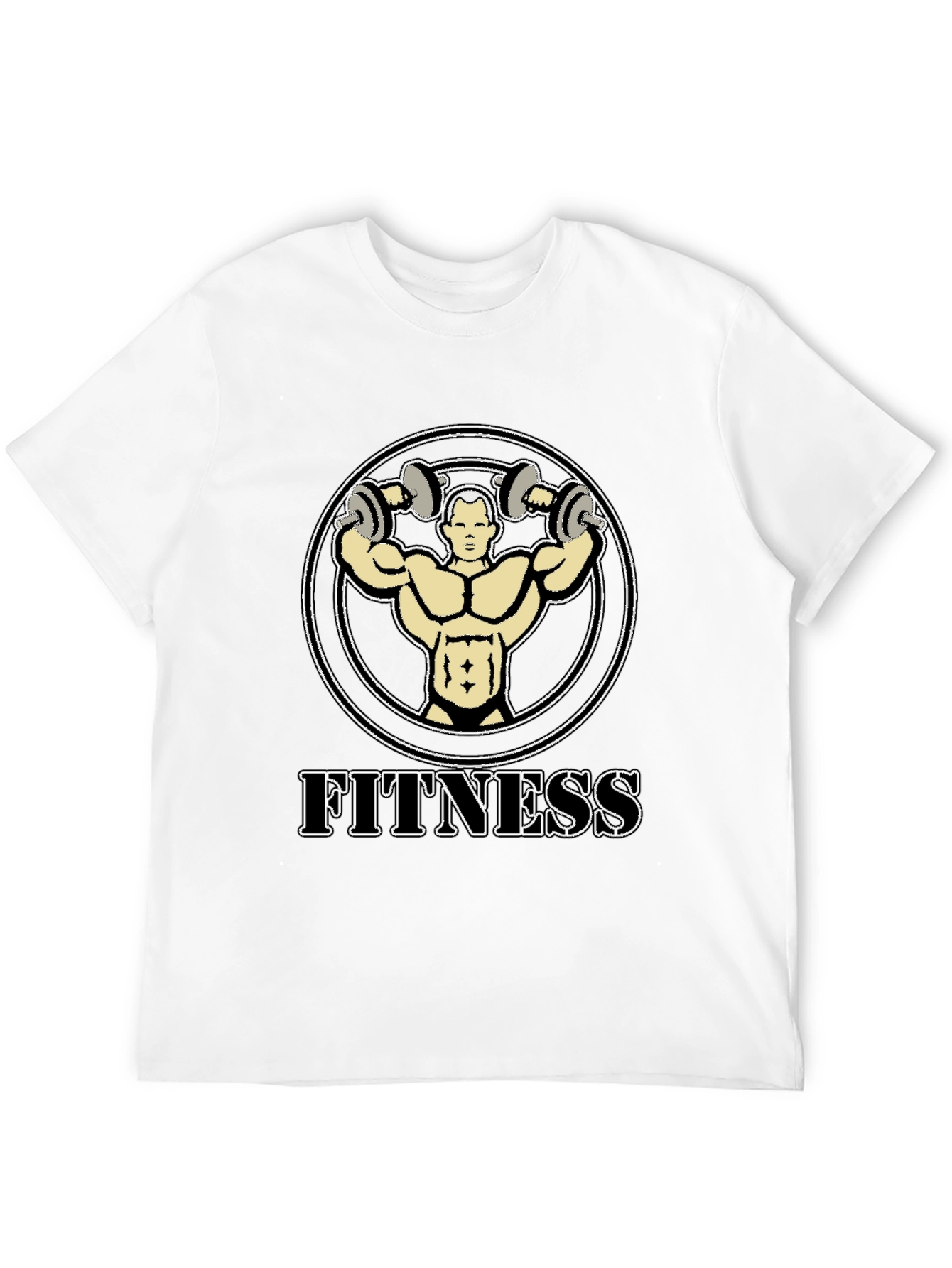 Fitness Graphic Tee - Black Cotton T-Shirt