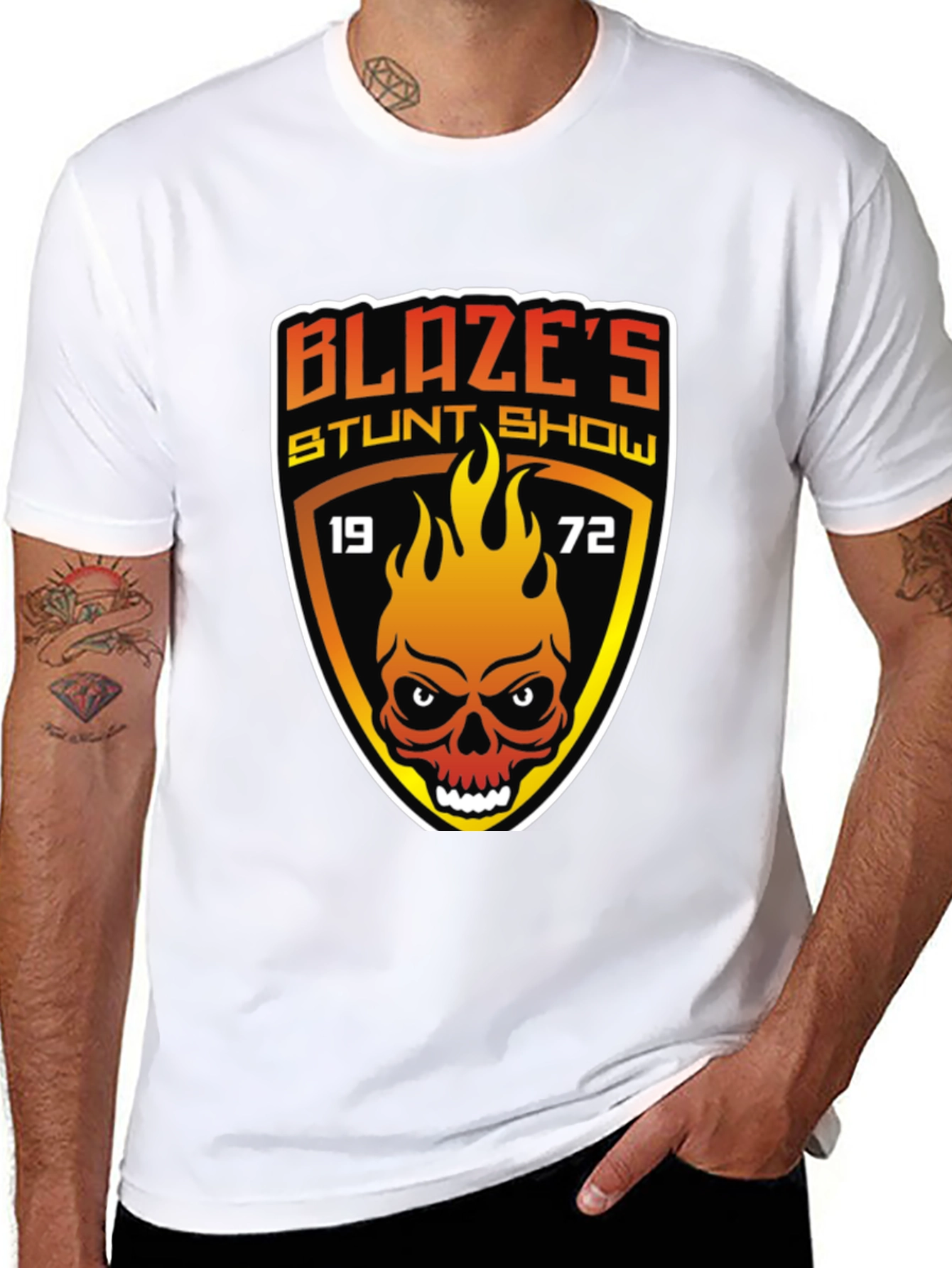 Blazes Stunt Show T-Shirt - 1972 Skull Graphic Tee