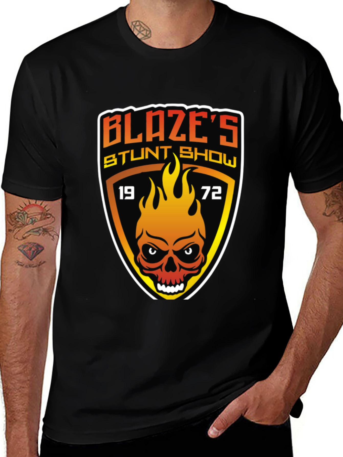 Blazes Stunt Show T-Shirt - 1972 Skull Graphic Tee