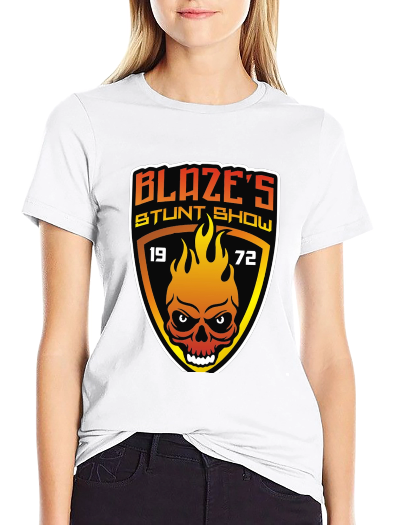 Blazes Stunt Show T-Shirt - 1972 Skull Graphic Tee