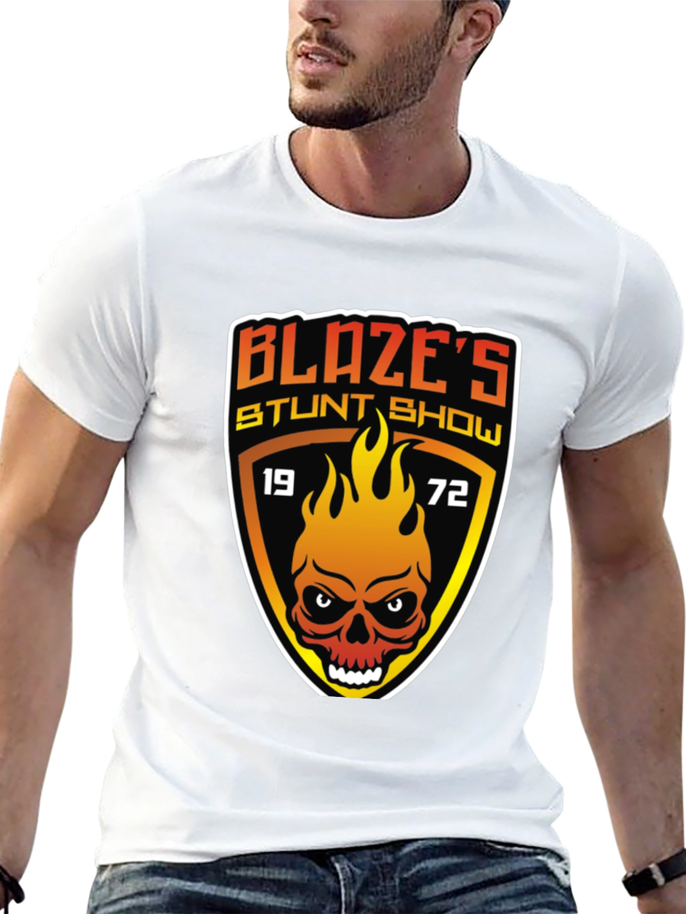 Blazes Stunt Show T-Shirt - 1972 Skull Graphic Tee