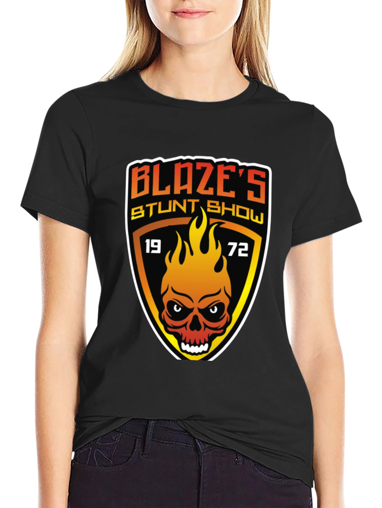 Blazes Stunt Show T-Shirt - 1972 Skull Graphic Tee
