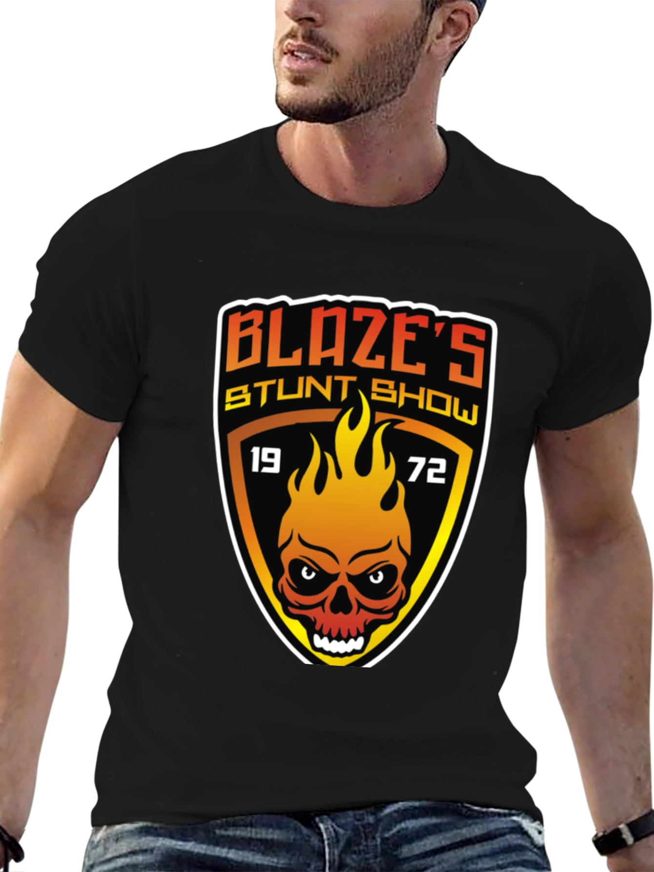 Blazes Stunt Show T-Shirt - 1972 Skull Graphic Tee