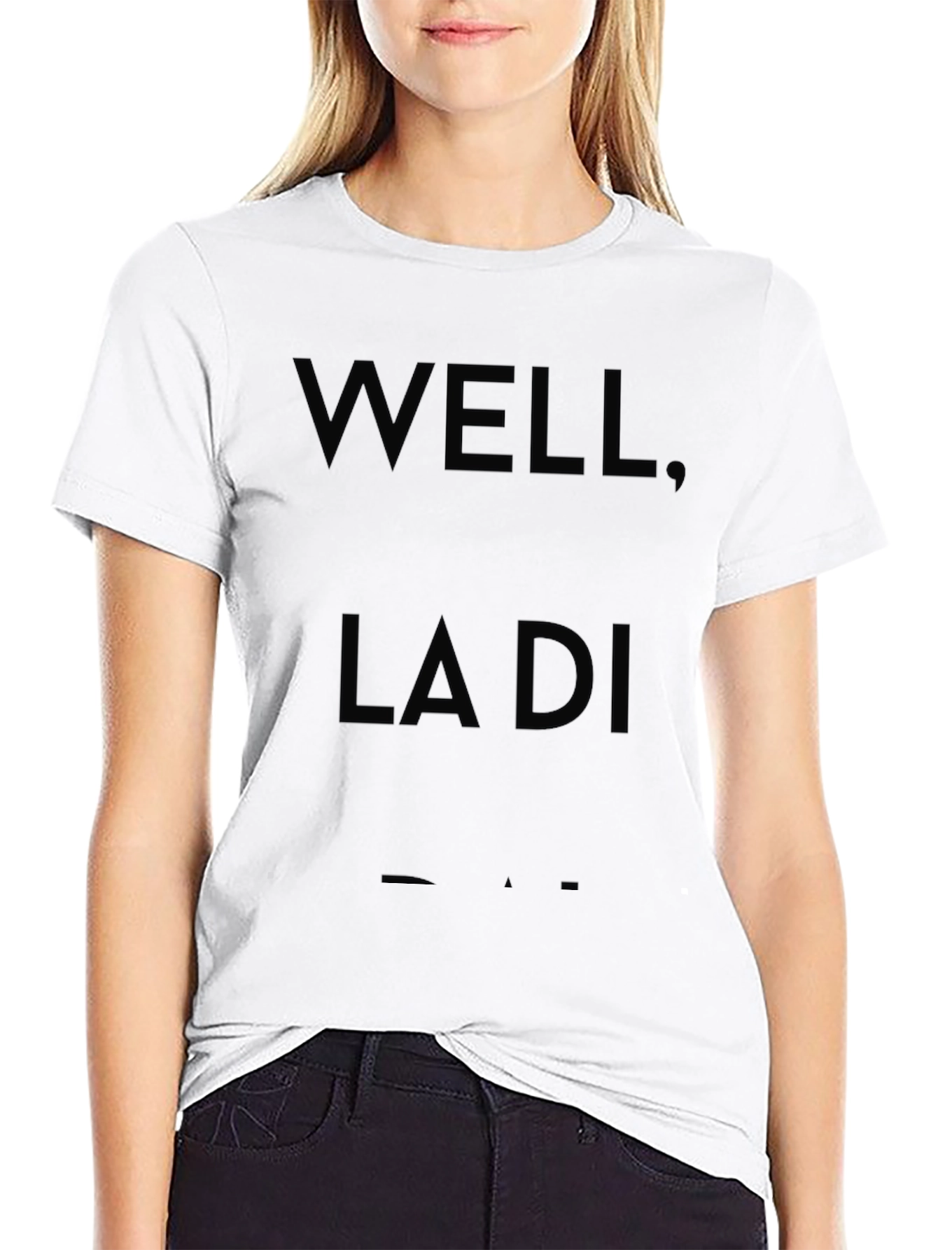 Well La Di Da Black Graphic Tee