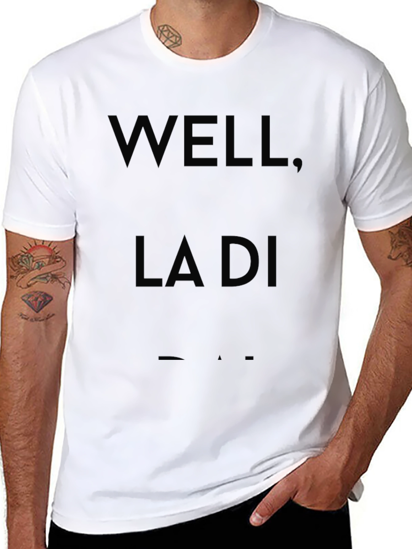 Well La Di Da Black Graphic Tee