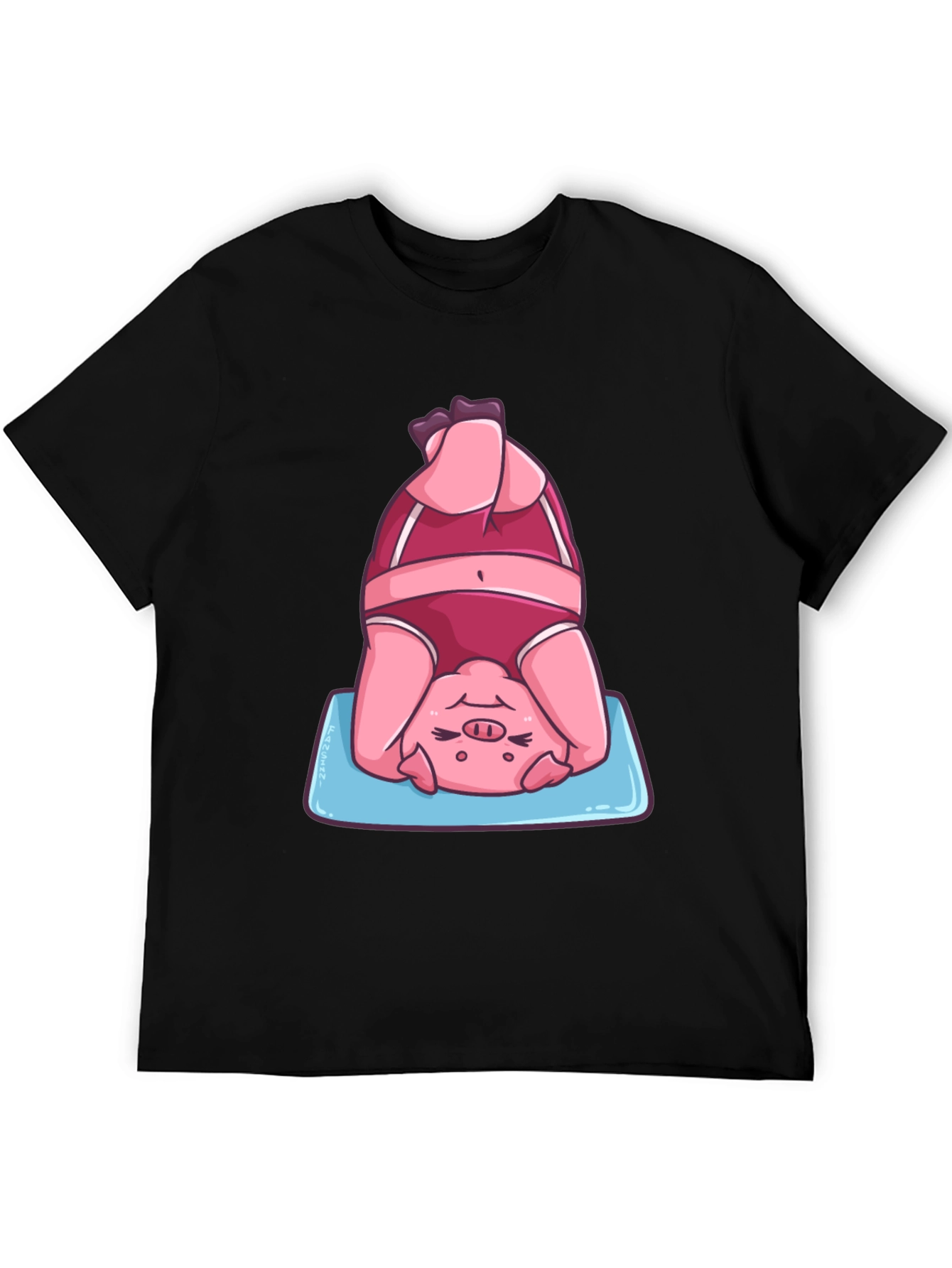 Yoga Pig T-Shirt - Funny Headstand Graphic Tee