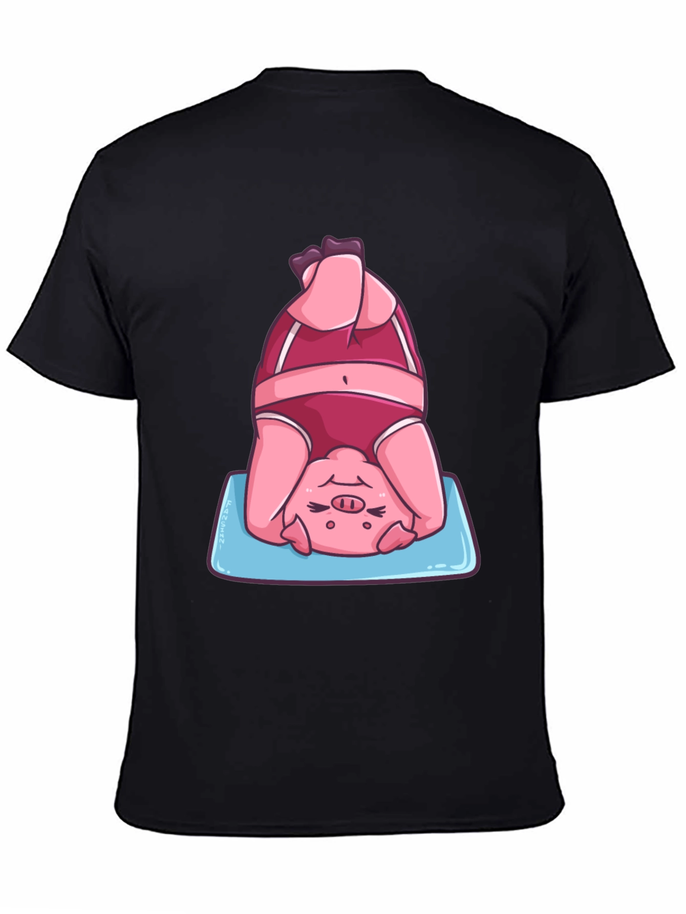 Yoga Pig T-Shirt - Funny Headstand Graphic Tee