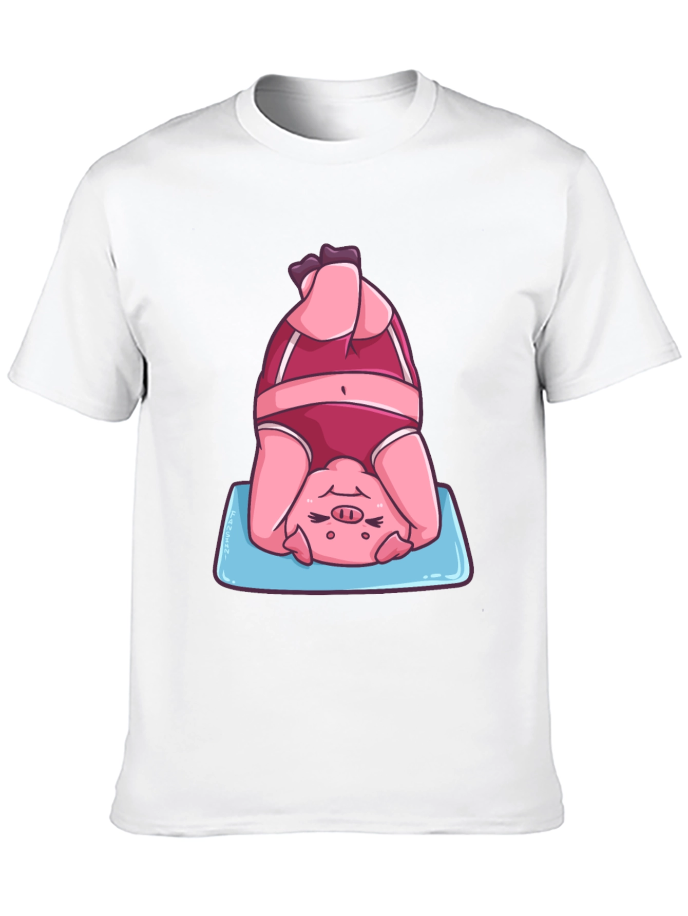 Yoga Pig T-Shirt - Funny Headstand Graphic Tee