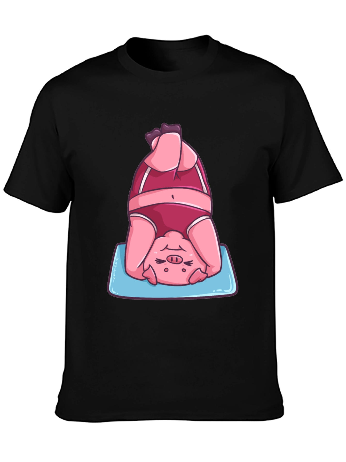 Yoga Pig T-Shirt - Funny Headstand Graphic Tee
