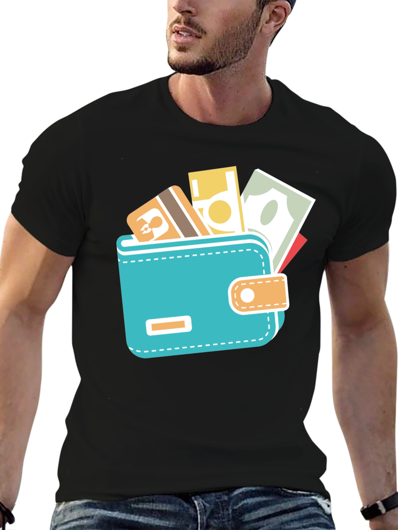 Wallet Graphic Black Tee