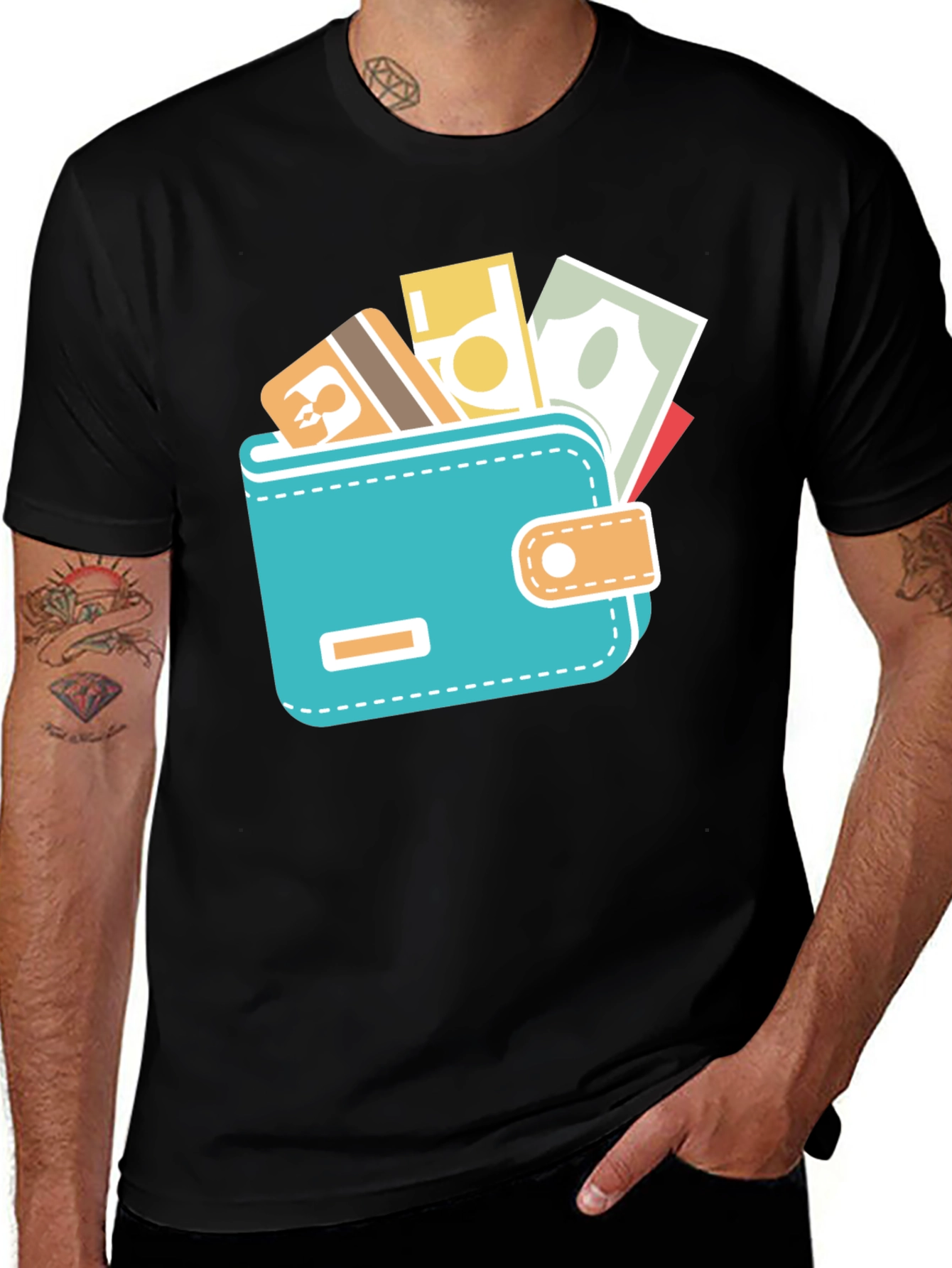 Wallet Graphic Black Tee
