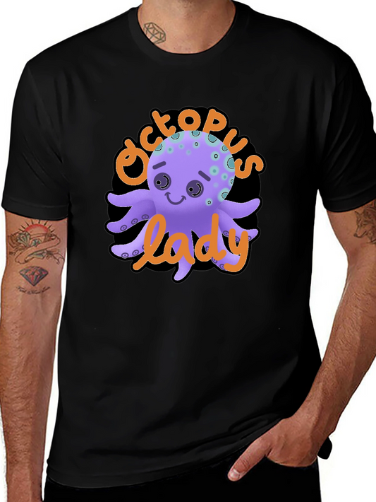 Octopus Lady Graphic Tee - Unique Black T-Shirt