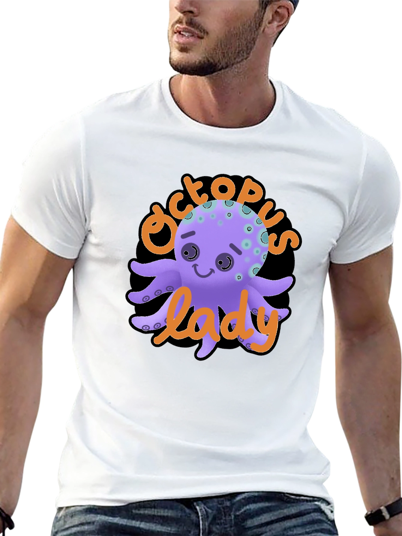 Octopus Lady Graphic Tee - Unique Black T-Shirt