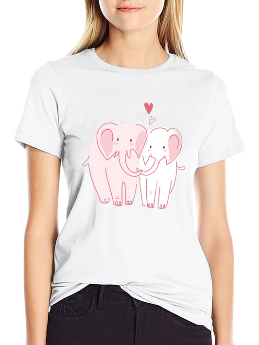 Elephant Love T-Shirt - Sweet Couple Design