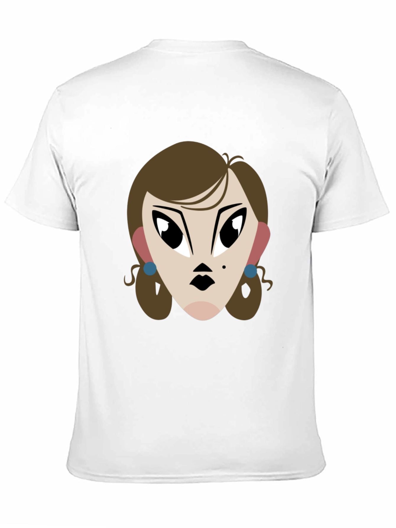 Cartoon Lady Graphic Print Tee - Unisex Black T-Shirt