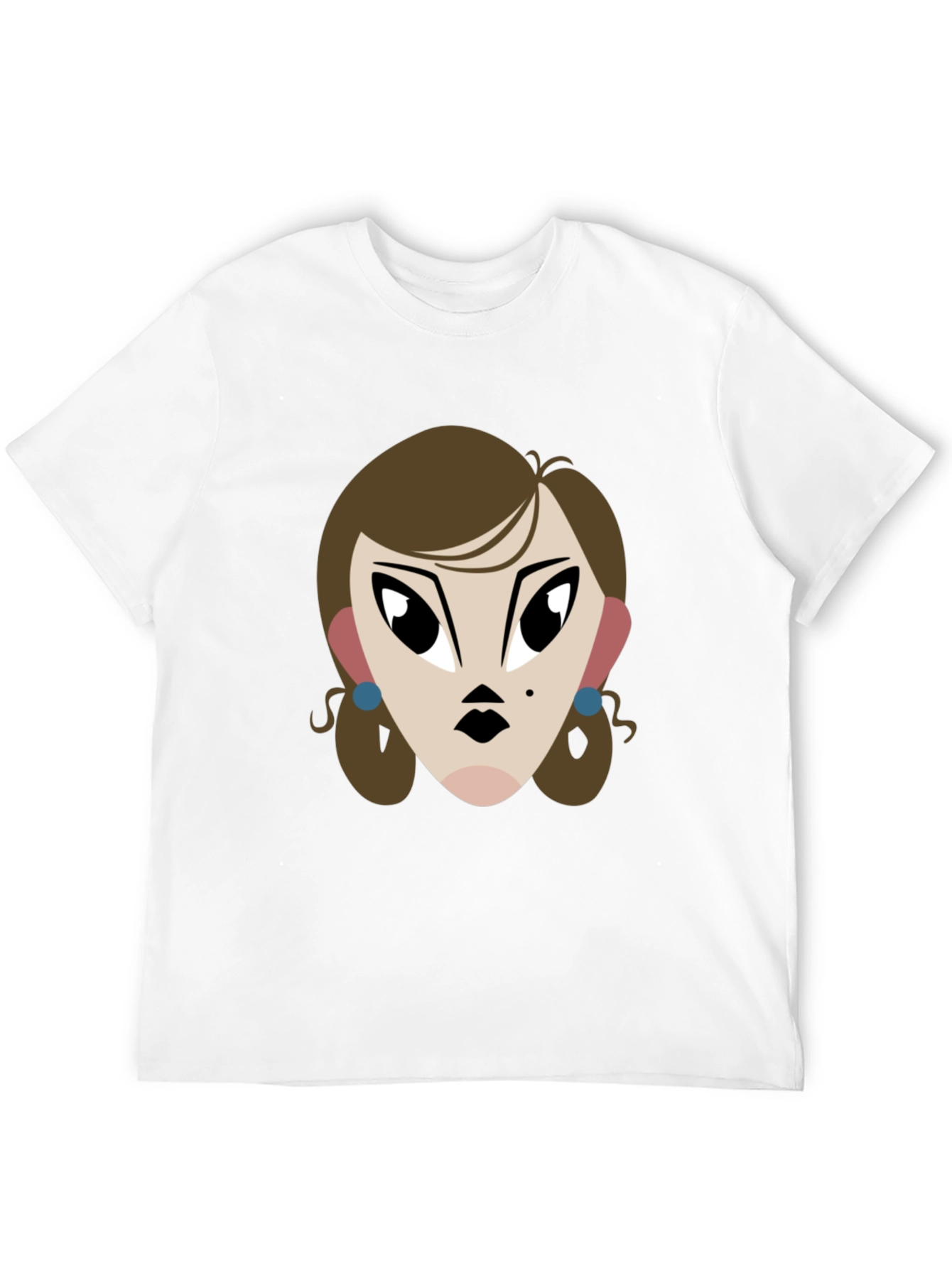 Cartoon Lady Graphic Print Tee - Unisex Black T-Shirt