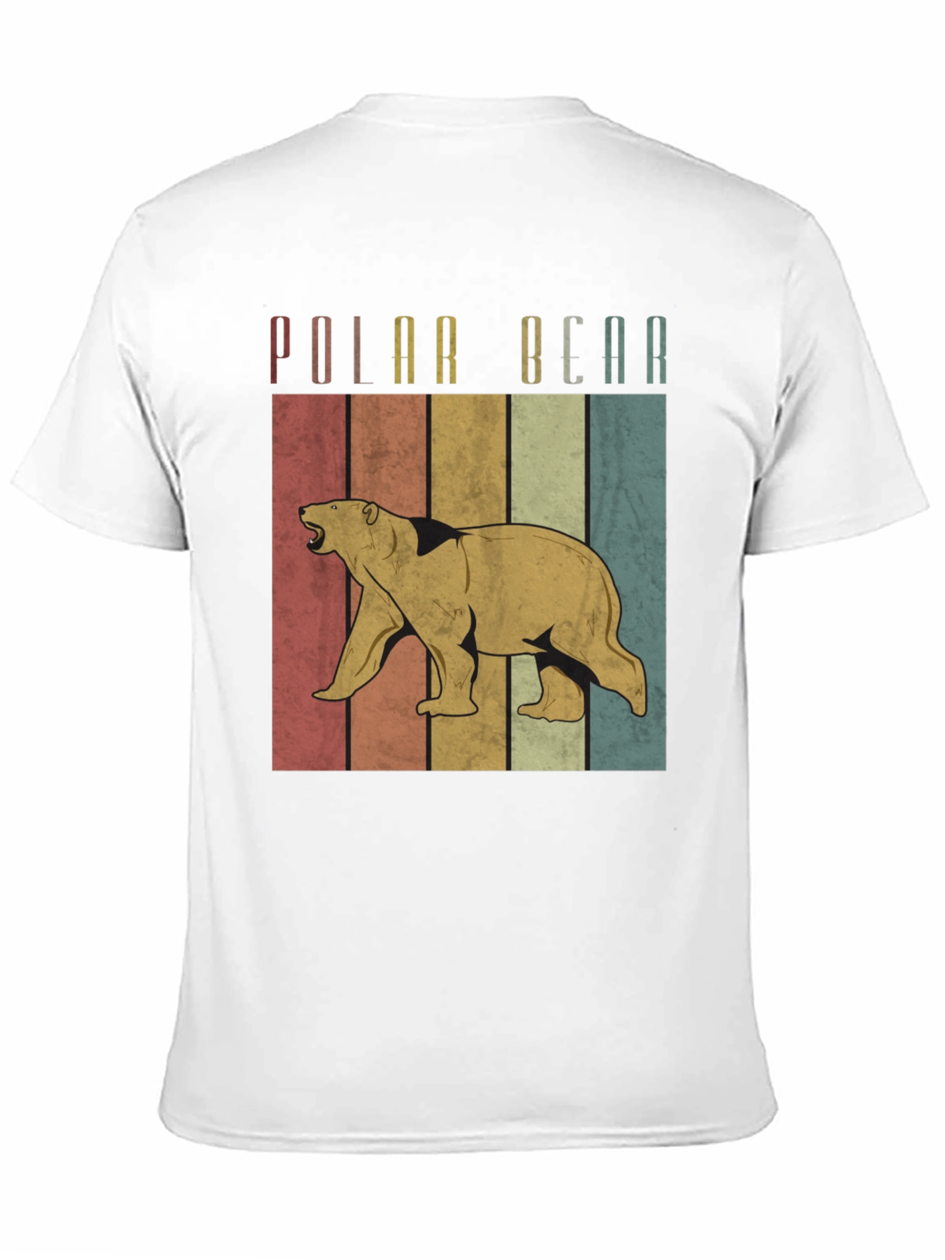 Retro Polar Bear Graphic Tee - Black