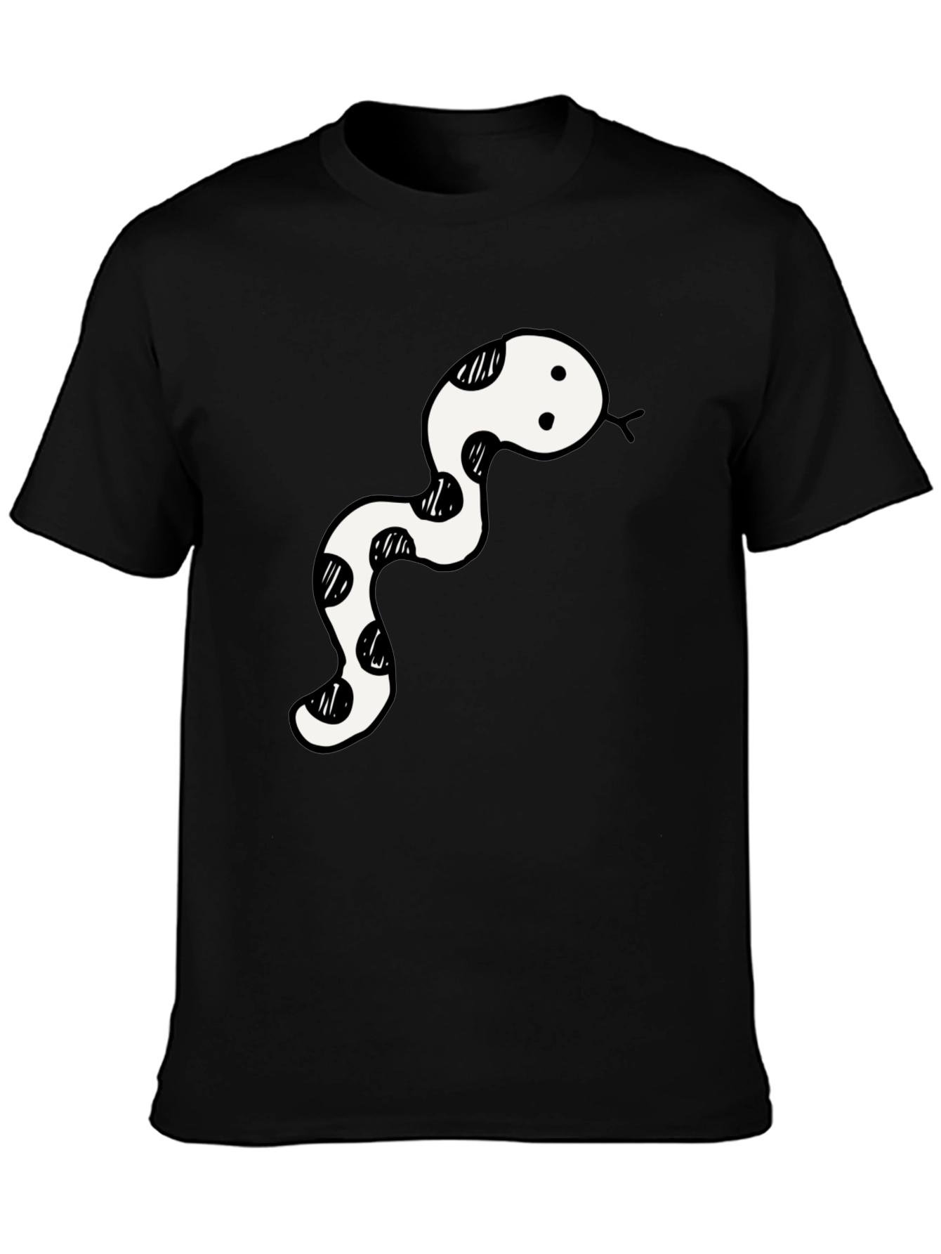 Black T-Shirt with Snake Design