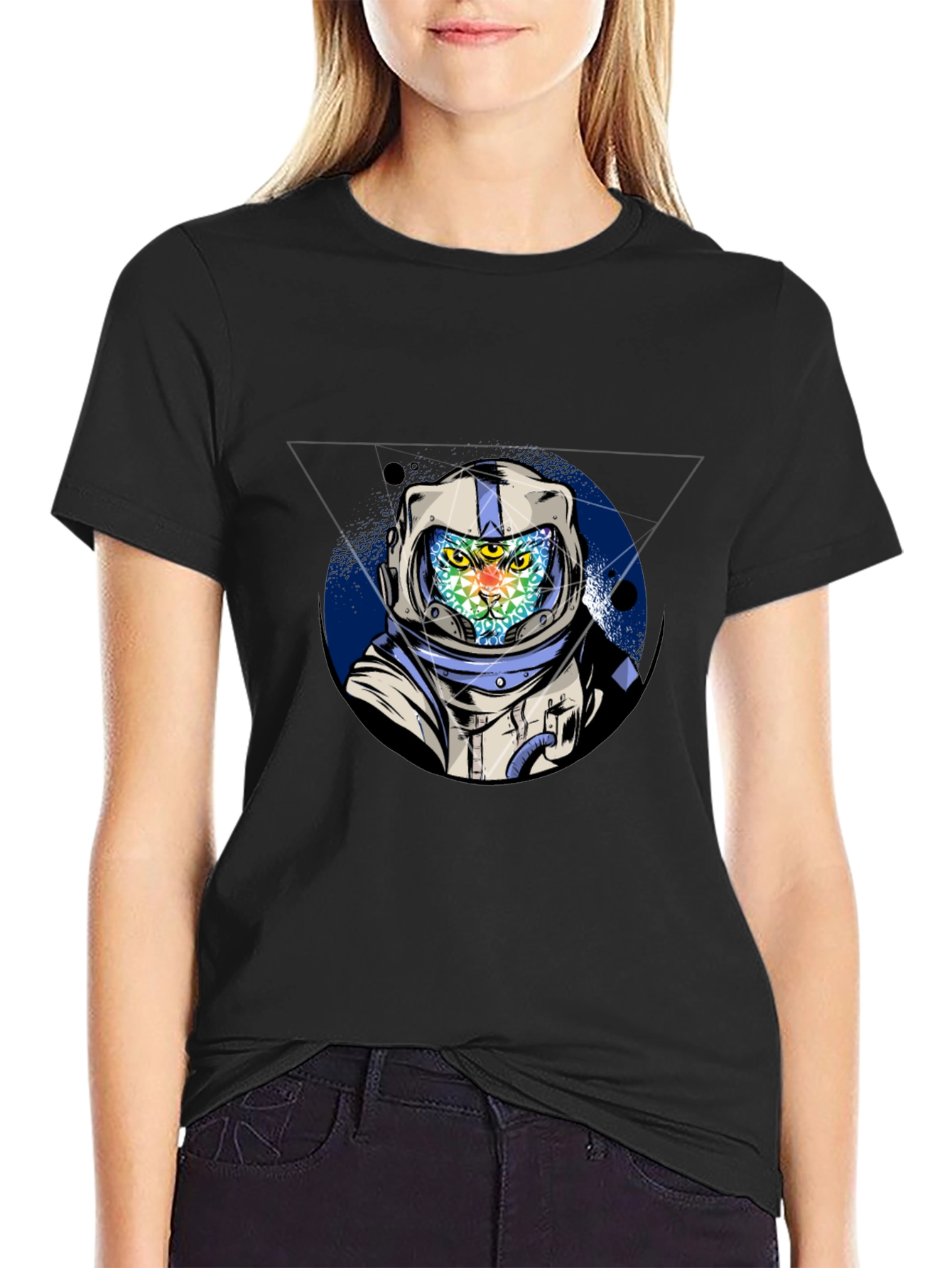 Astronaut Cat Graphic Tee - Unique Design