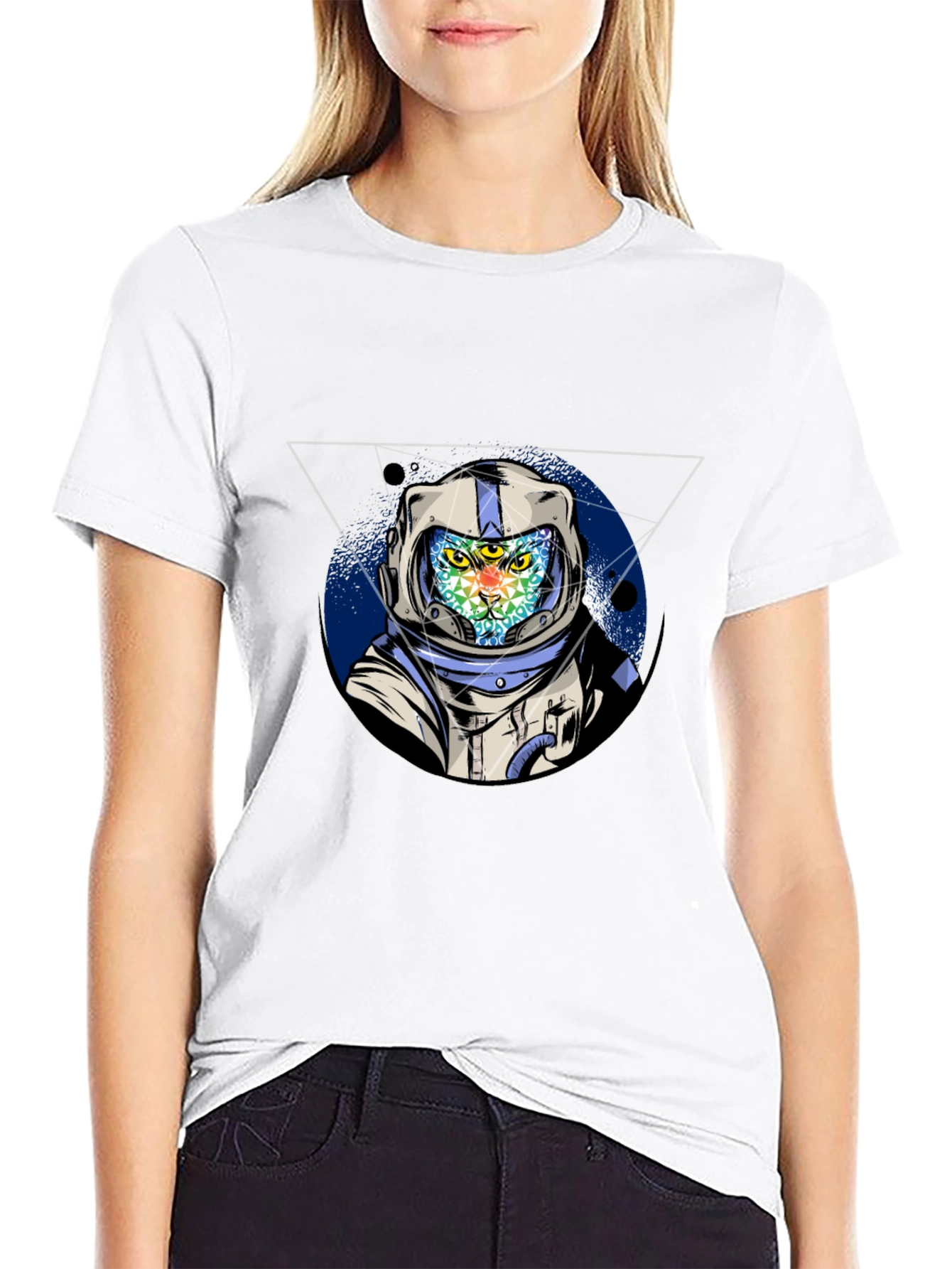 Astronaut Cat Graphic Tee - Unique Design