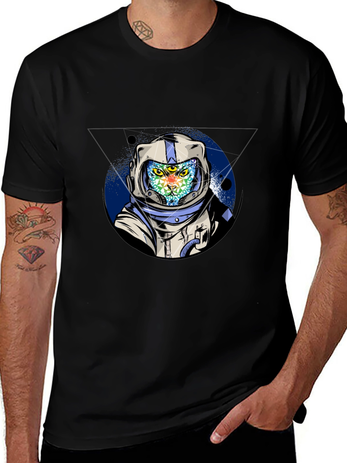 Astronaut Cat Graphic Tee - Unique Design