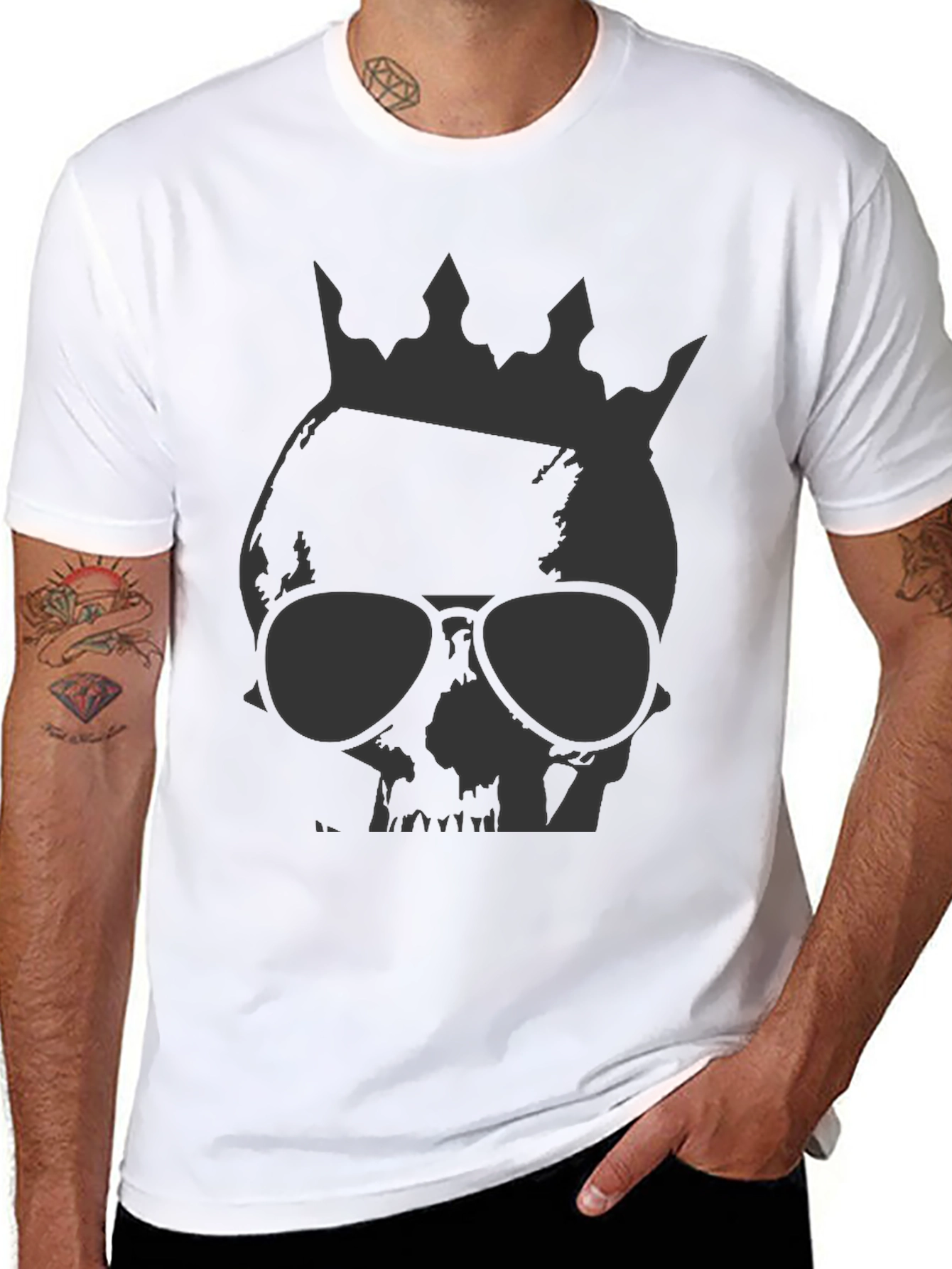 Skull King Graphic Tee - Black Cotton T-Shirt