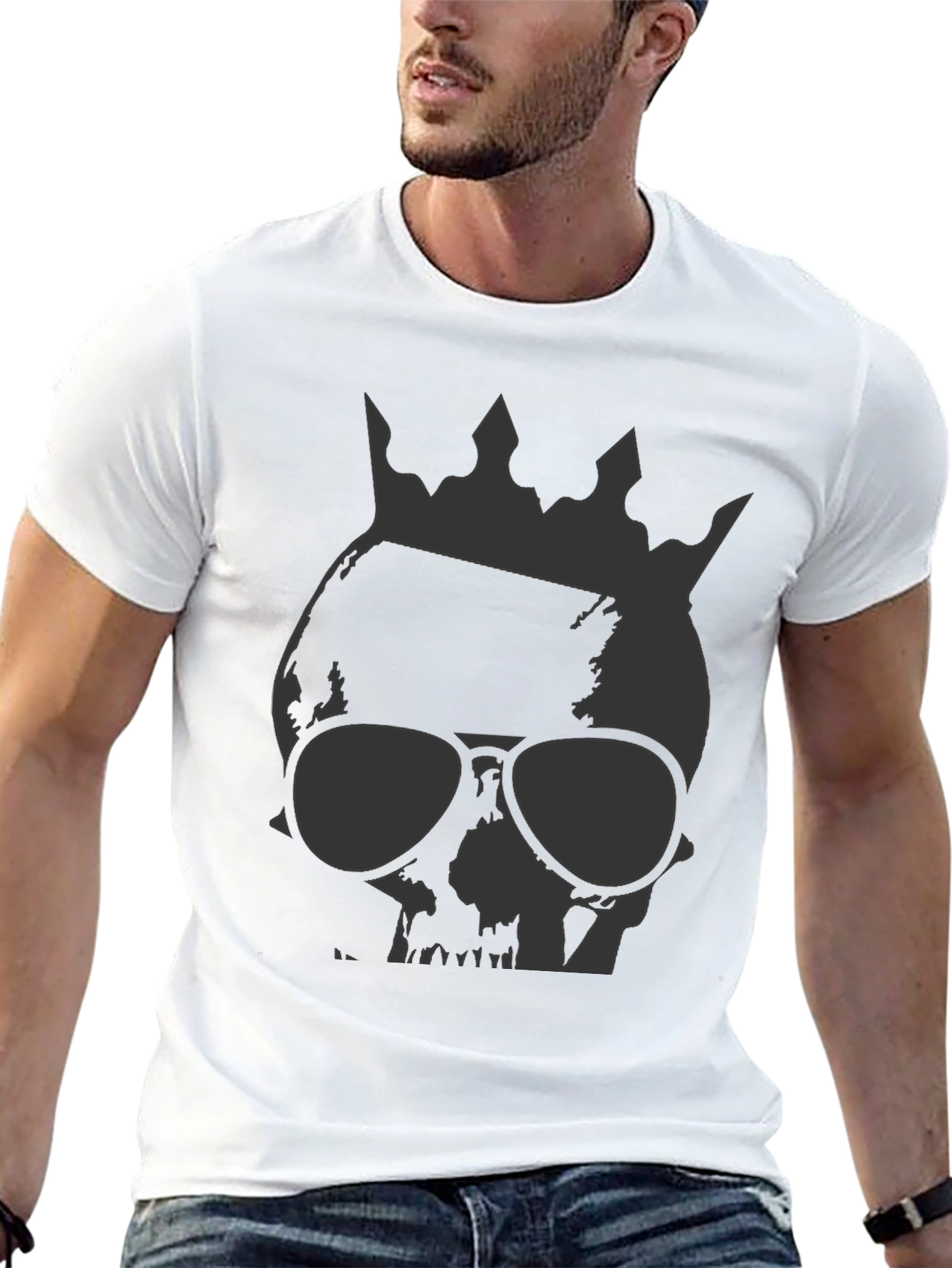 Skull King Graphic Tee - Black Cotton T-Shirt
