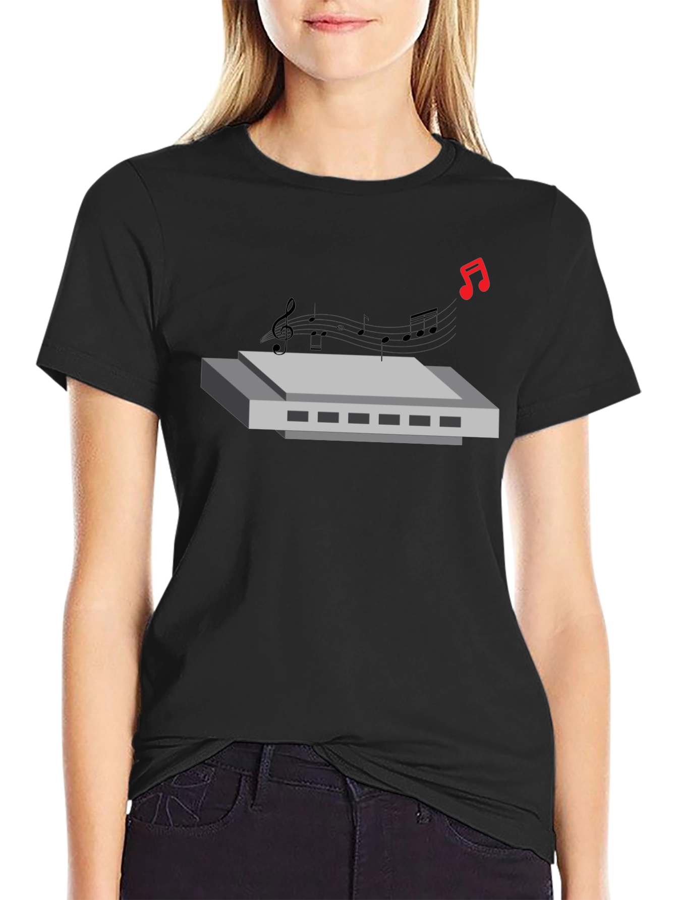 Harmonica Graphic Tee - Music Lovers T-Shirt