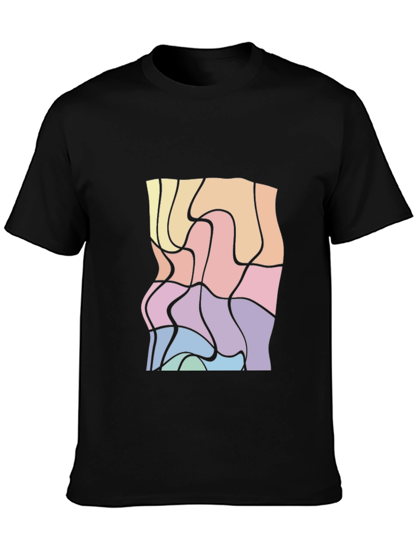 Abstract Graphic Black T-Shirt