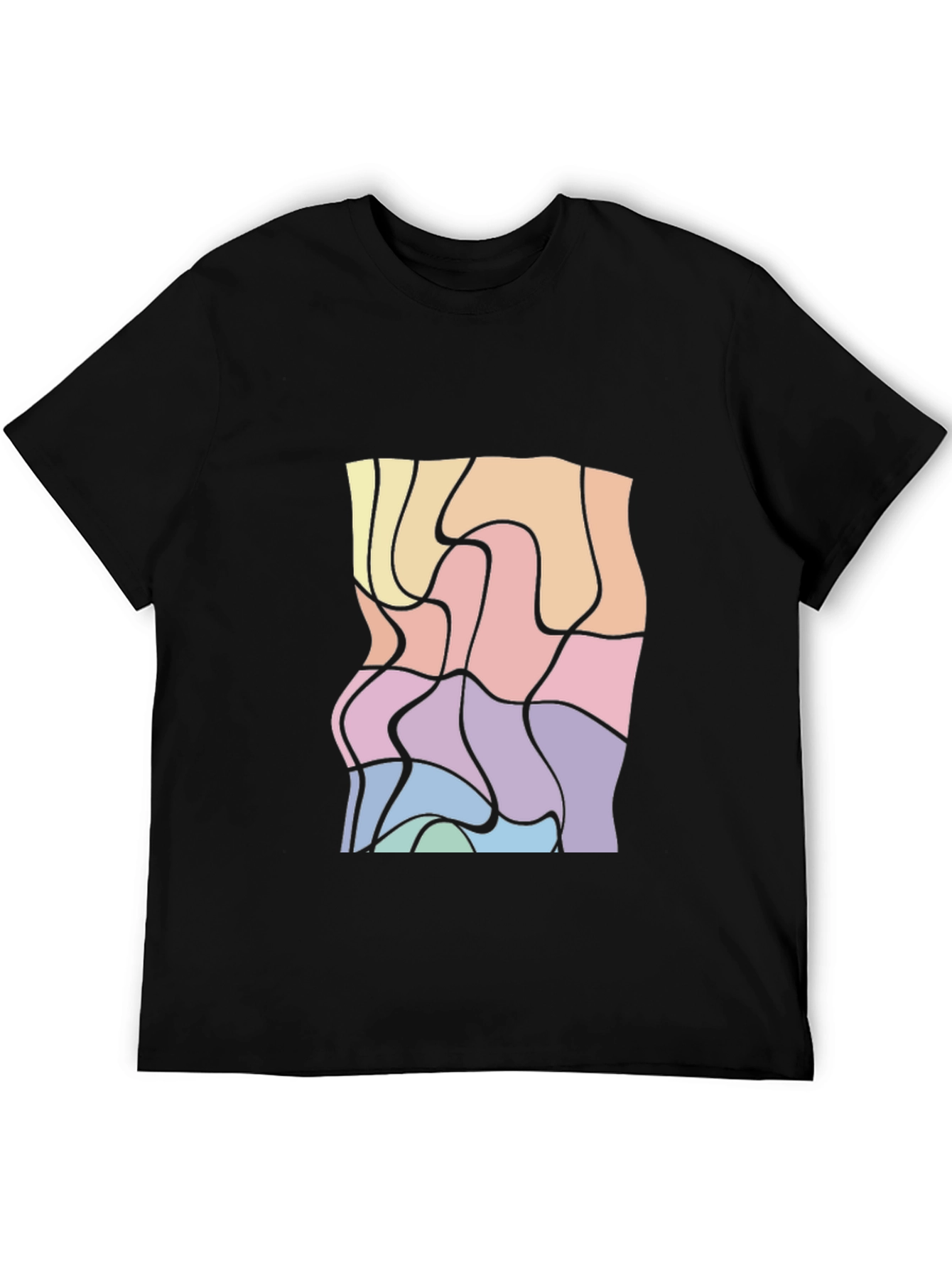 Abstract Graphic Black T-Shirt