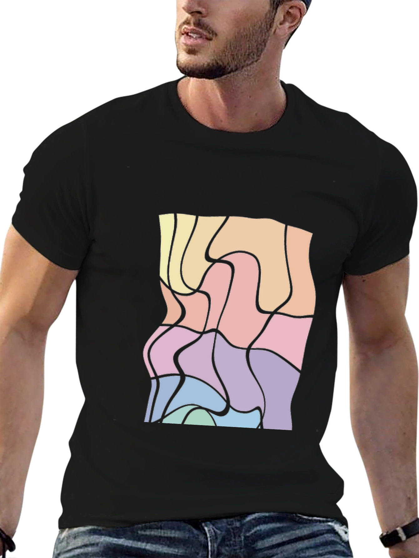 Abstract Graphic Black T-Shirt