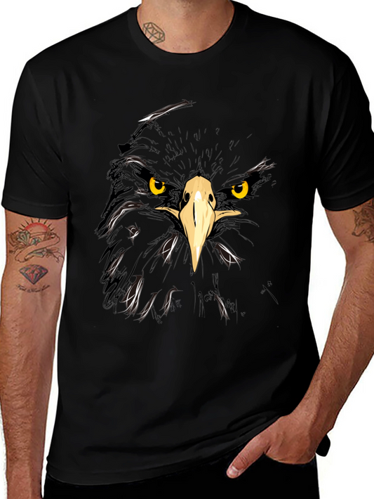 Eagle Graphic Black T-Shirt - Bold Animal Print Tee