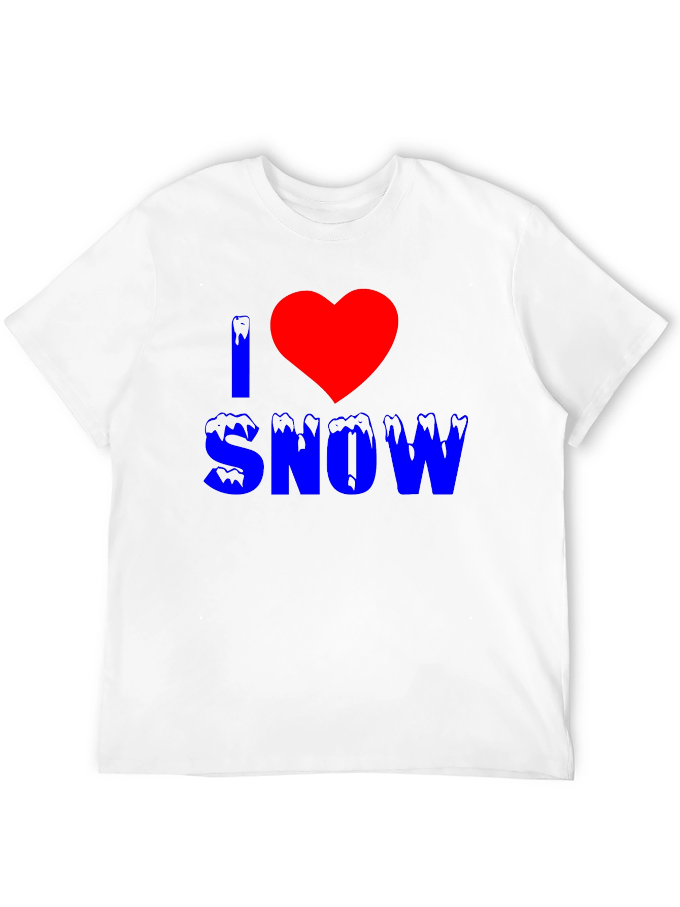 I Heart Snow Graphic T-Shirt - Fun Winter Apparel