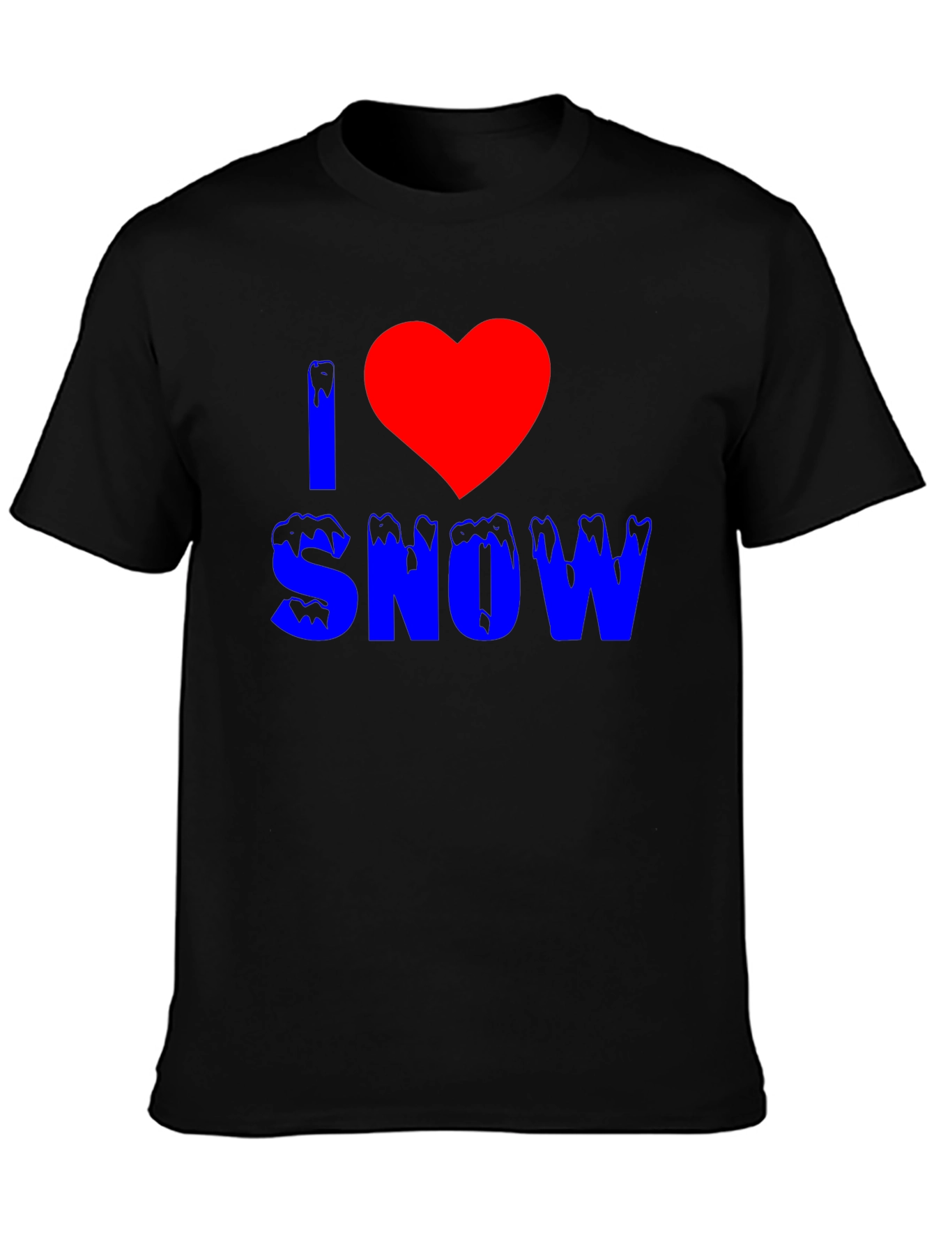 I Heart Snow Graphic T-Shirt - Fun Winter Apparel