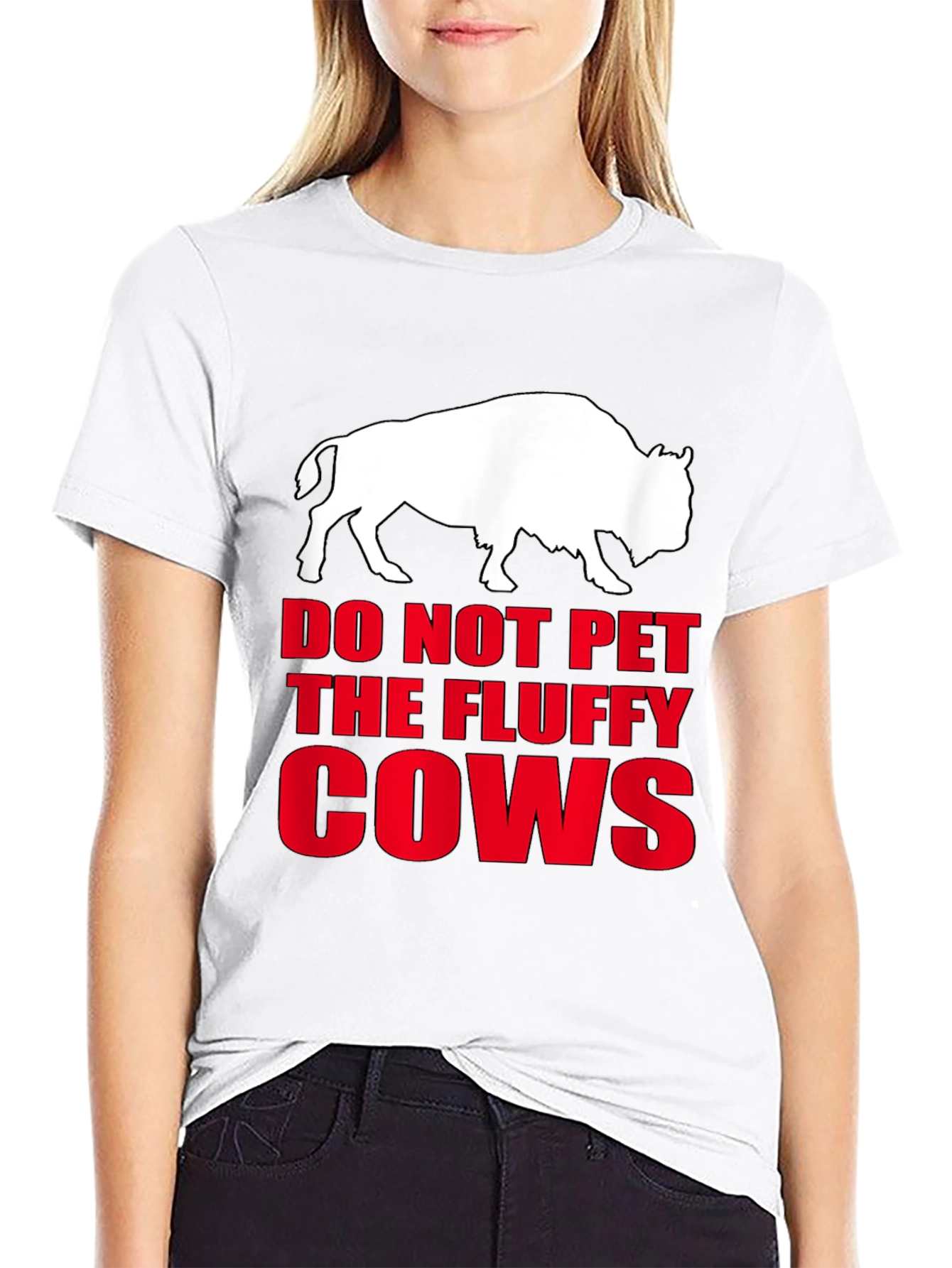 Do Not Pet the Fluffy Cows Black T-Shirt