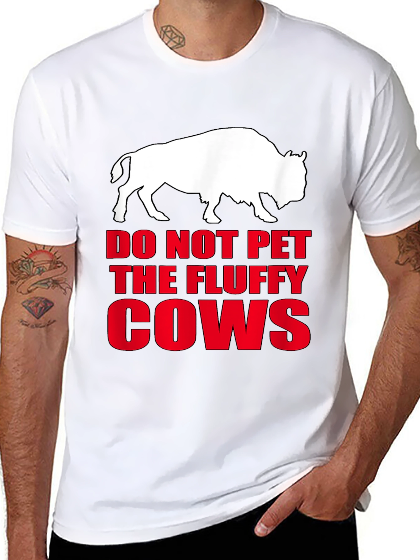 Do Not Pet the Fluffy Cows Black T-Shirt