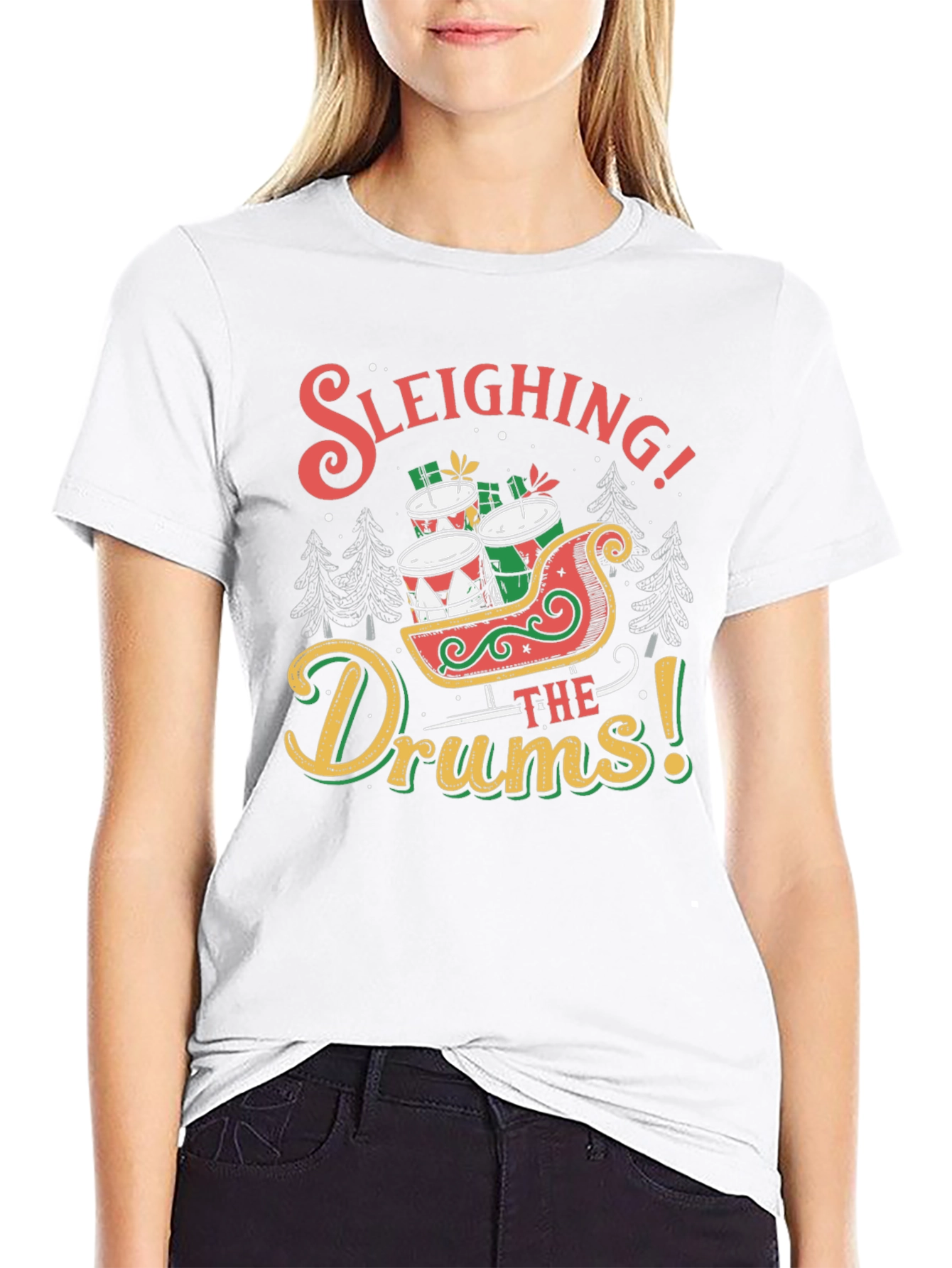 Sleighing the Drums Christmas T-Shirt