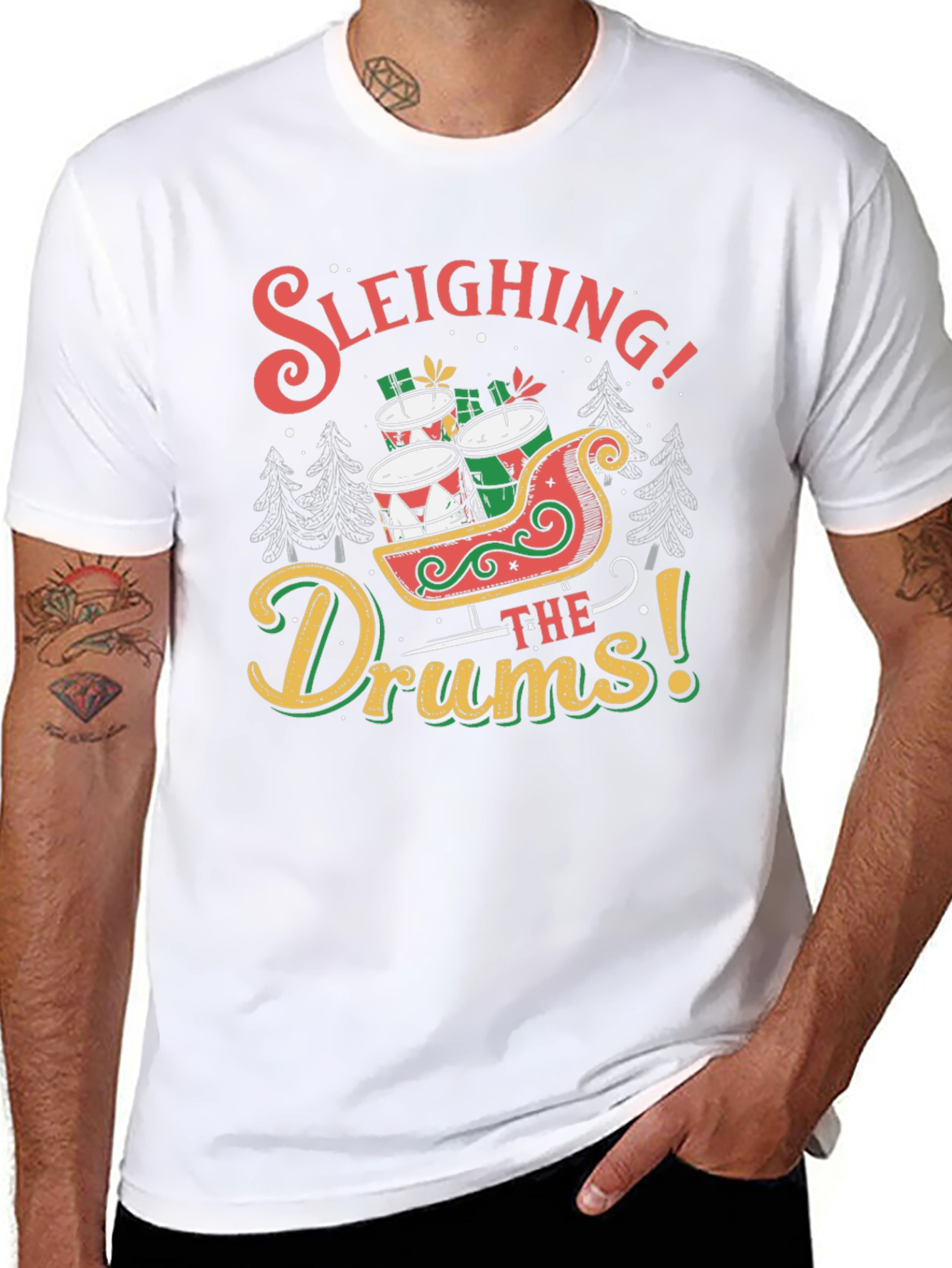 Sleighing the Drums Christmas T-Shirt
