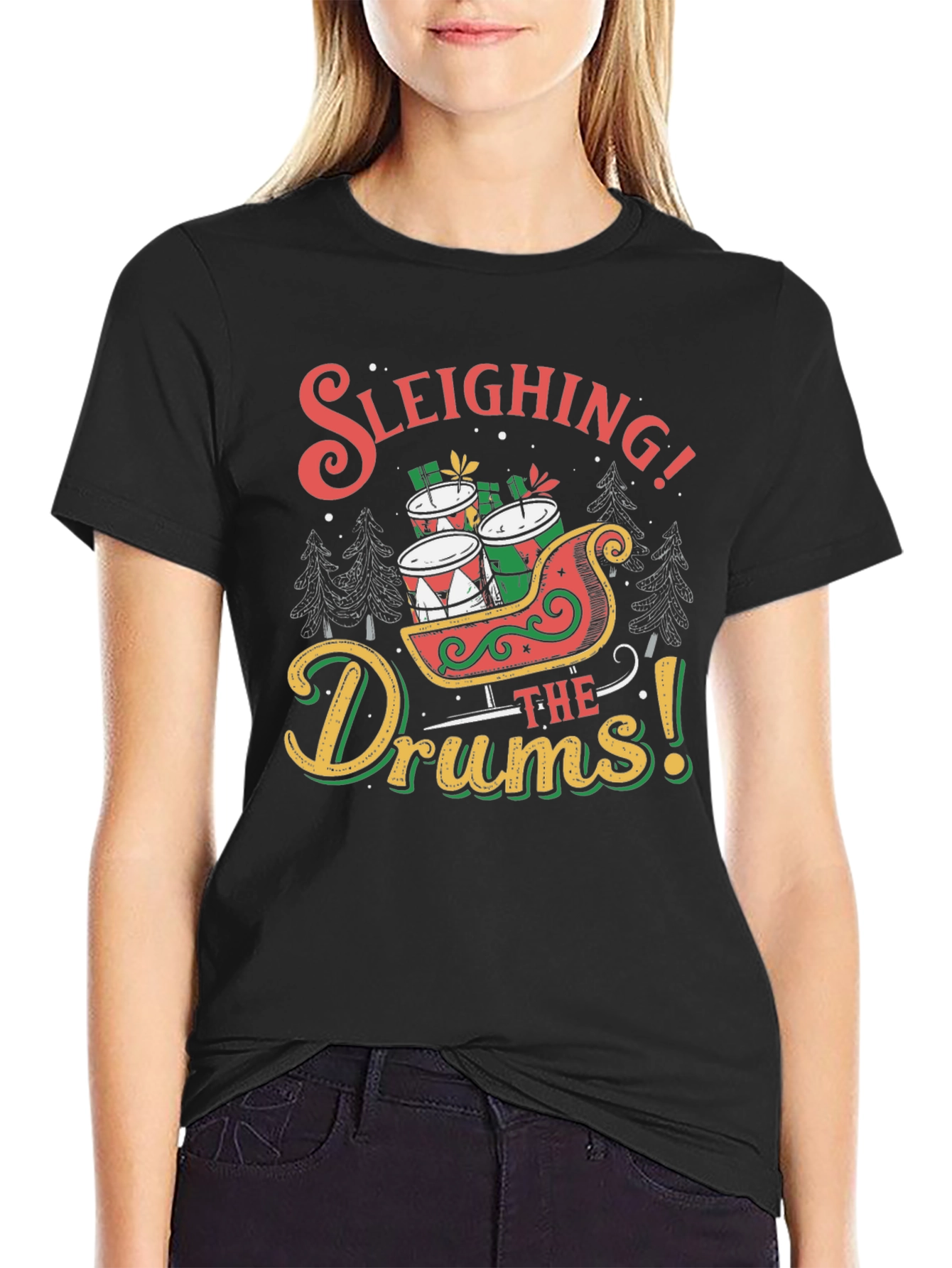 Sleighing the Drums Christmas T-Shirt