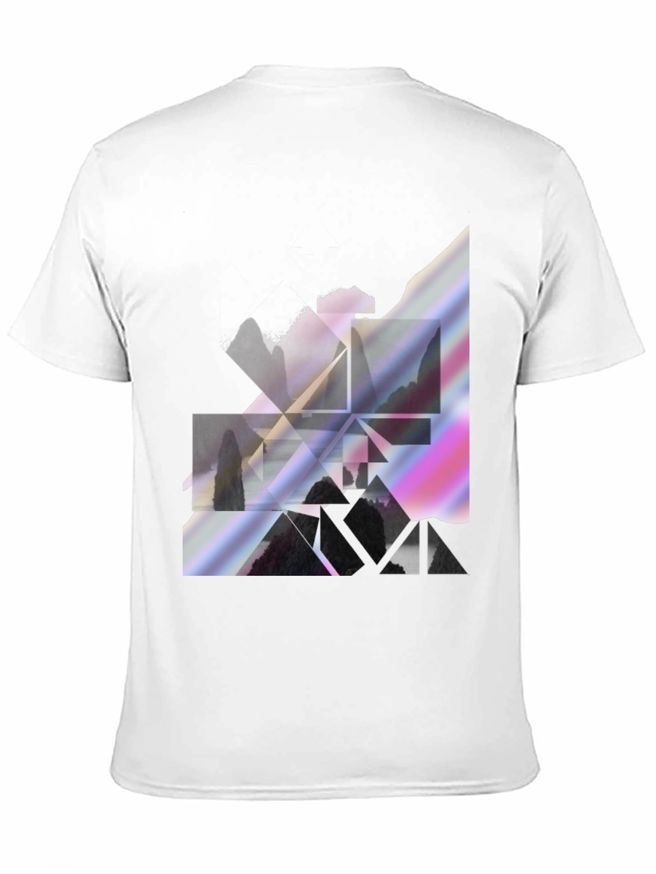 Geometric Landscape Graphic Tee - Stylish Black Shirt