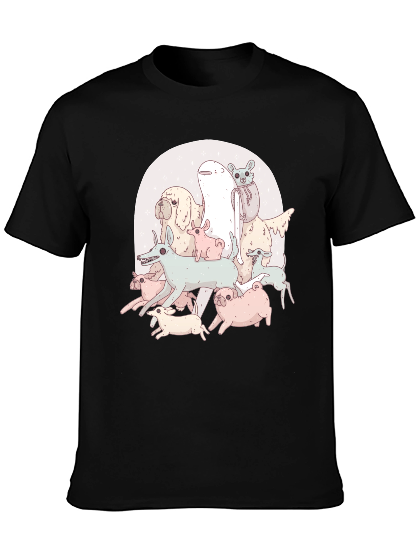 Funny Dog Pile Graphic T-Shirt