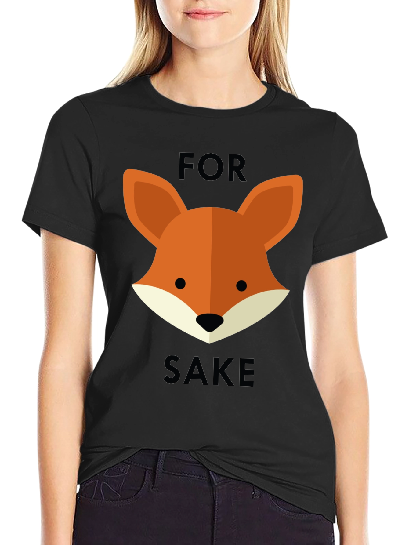 For Fox Sake Graphic Tee - Black T-Shirt