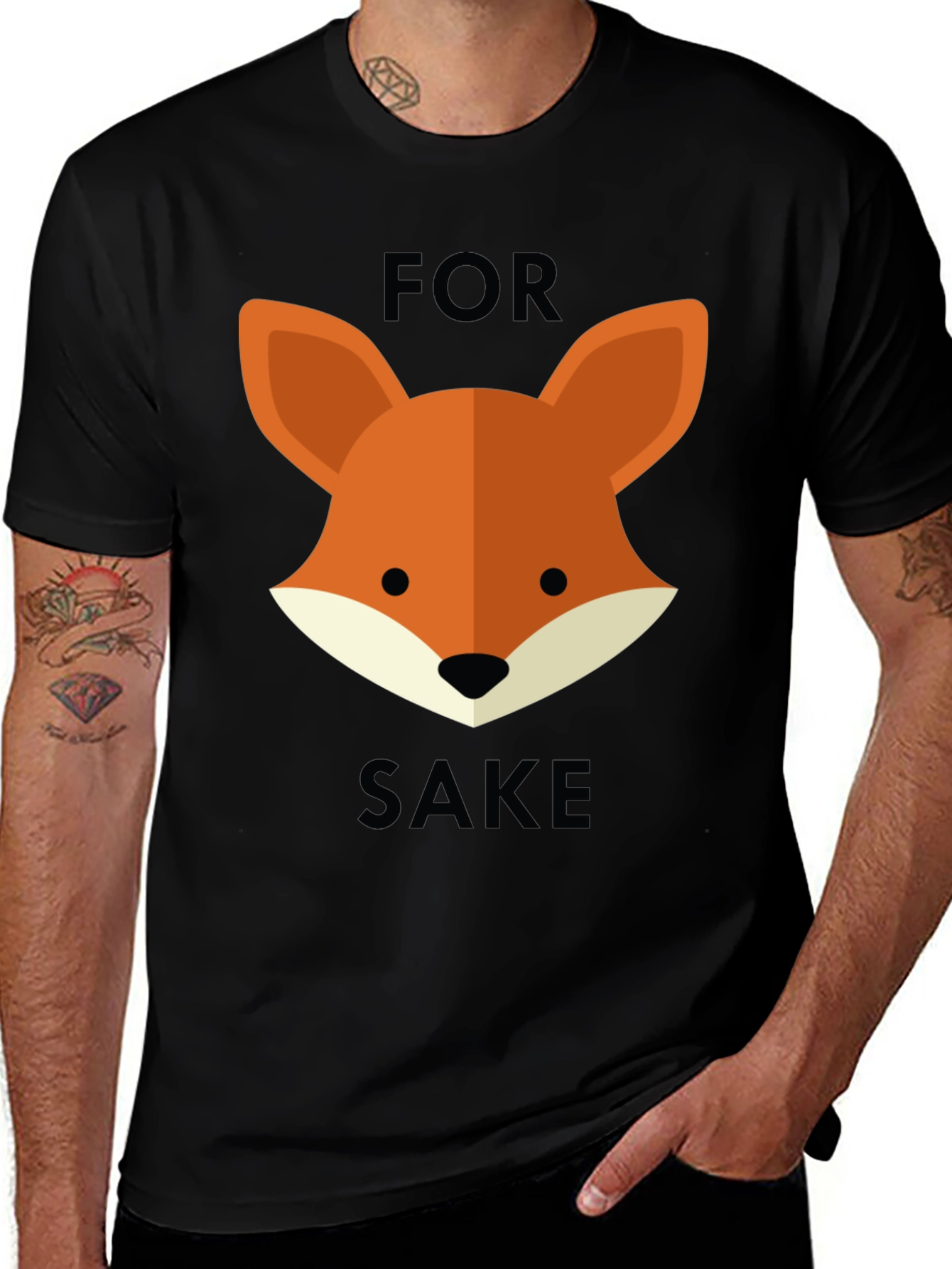 For Fox Sake Graphic Tee - Black T-Shirt