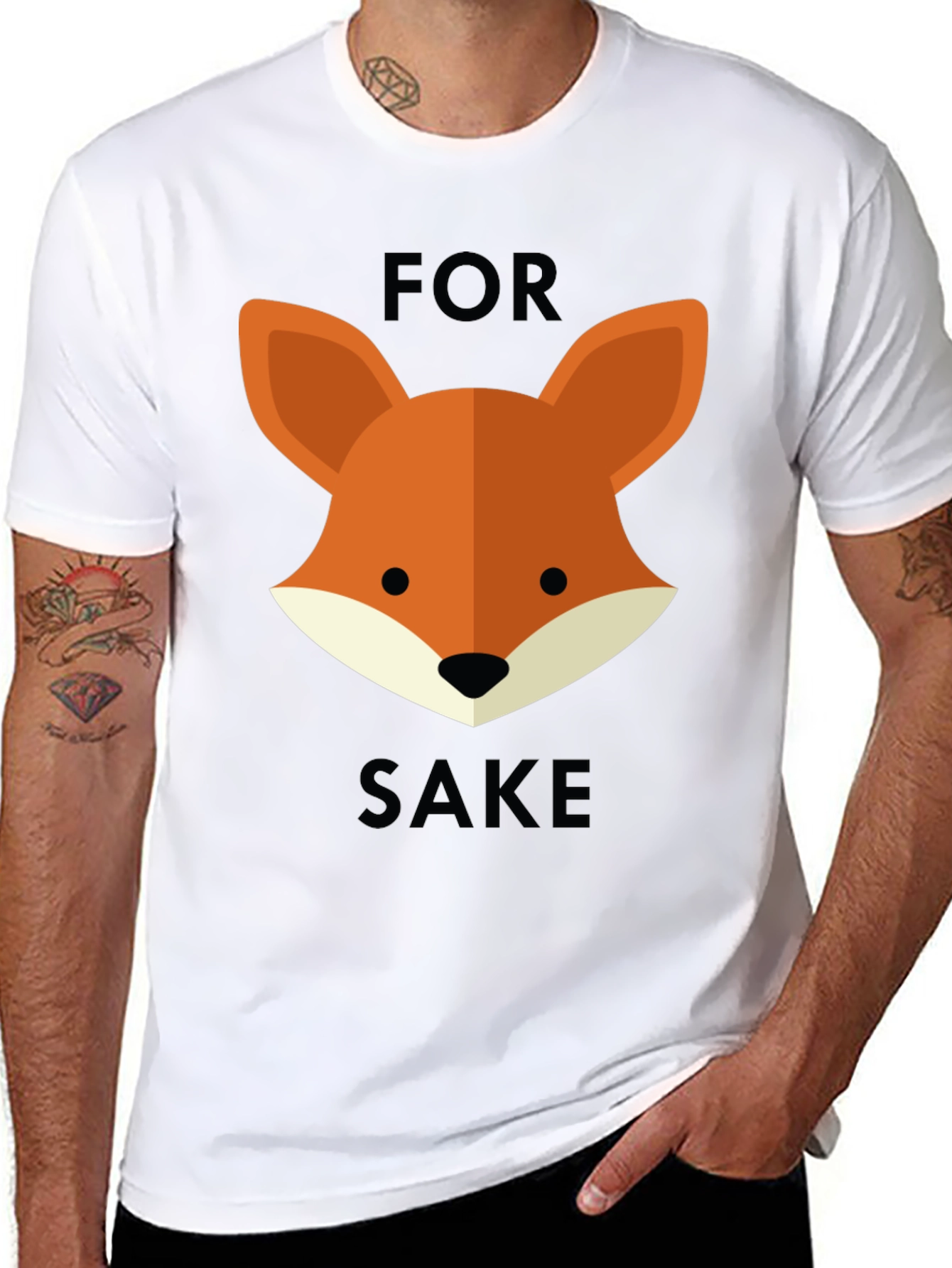 For Fox Sake Graphic Tee - Black T-Shirt