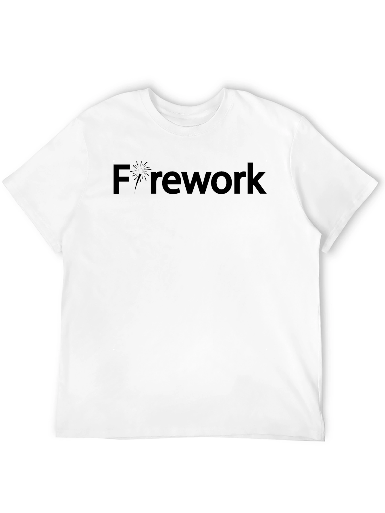 Firework Graphic Tee - Black Cotton Crewneck T-Shirt