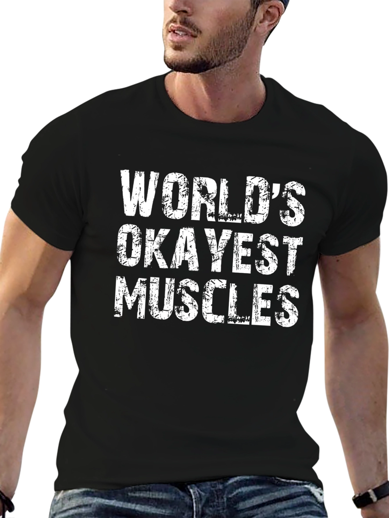 Worlds Okayest Muscles Mens T-Shirt