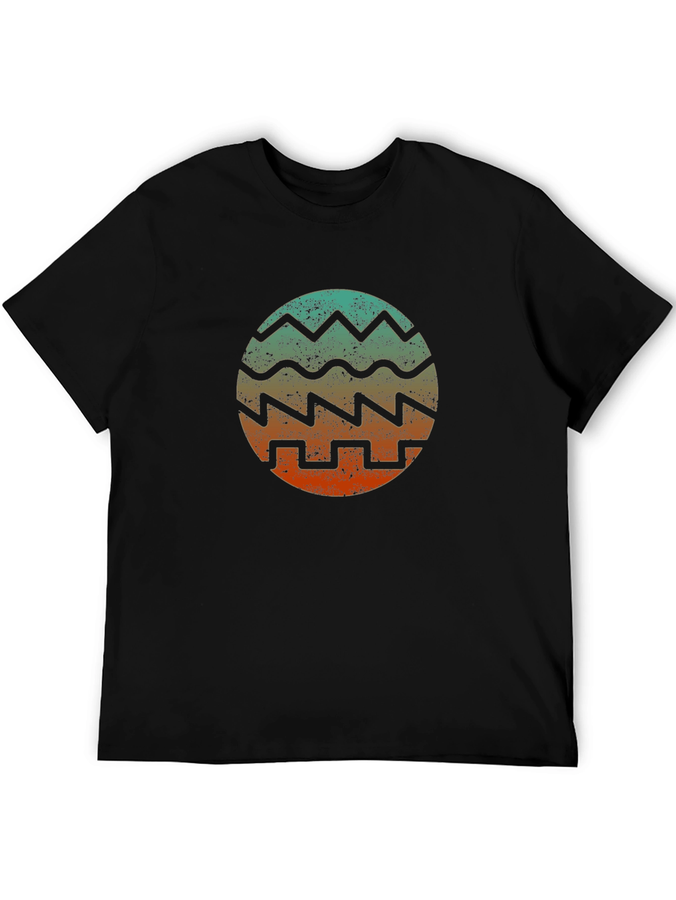 Retro Wave Pattern Graphic T-Shirt