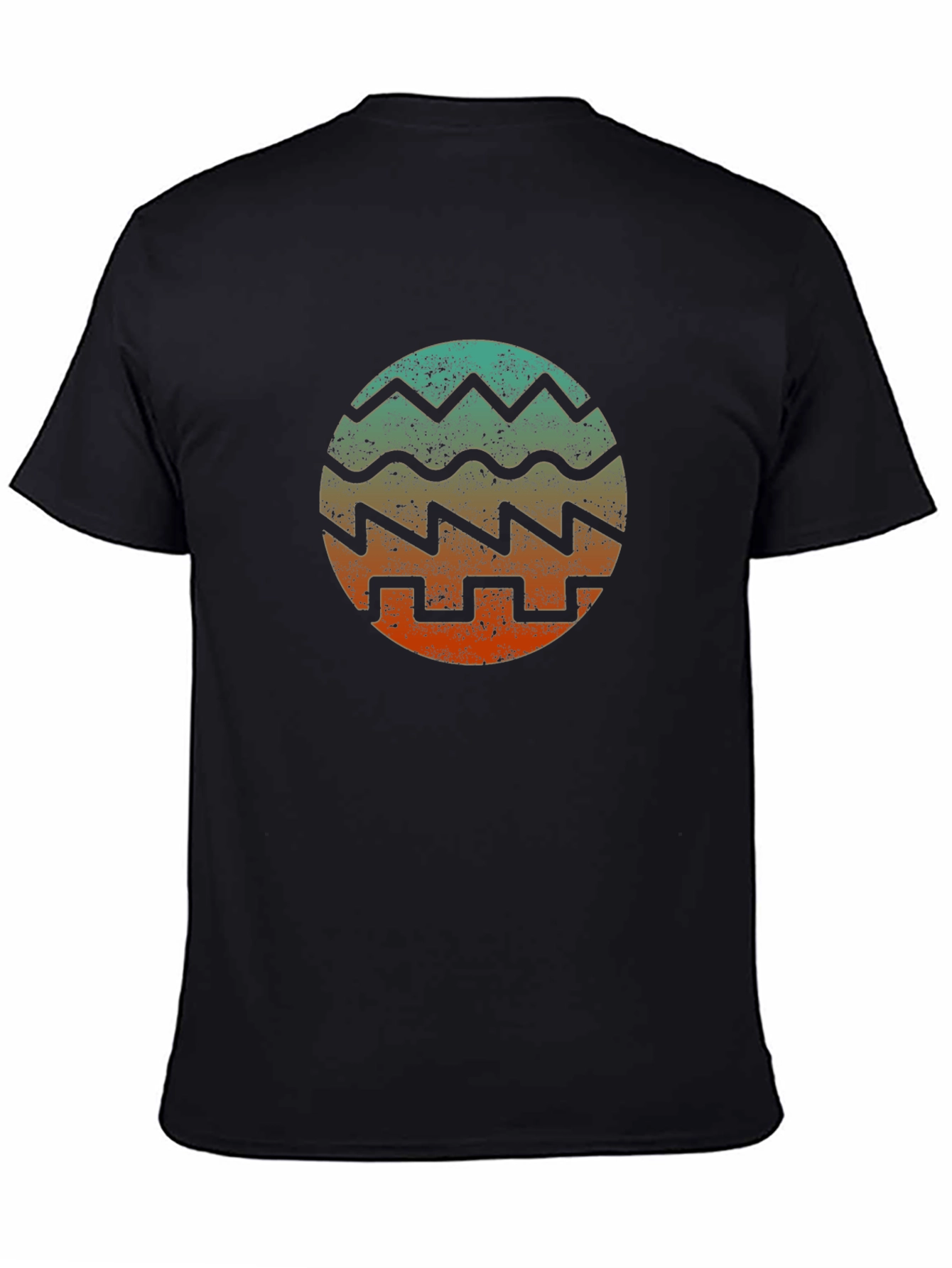 Retro Wave Pattern Graphic T-Shirt